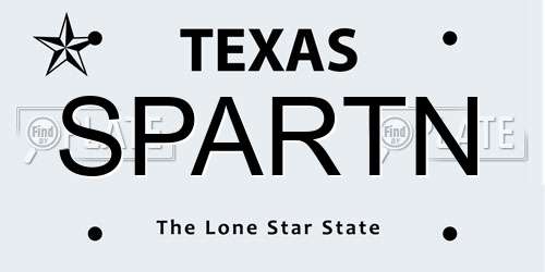 SPARTN Texas License Plate