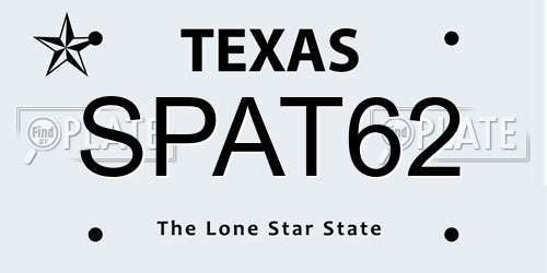 SPAT62 Texas License Plate
