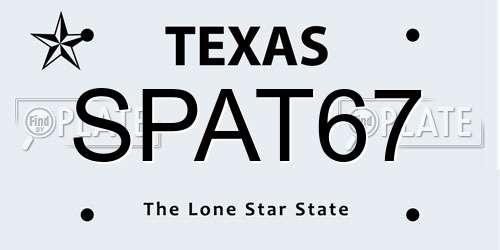SPAT67 Texas License Plate