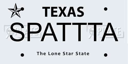 SPATTTA Texas License Plate