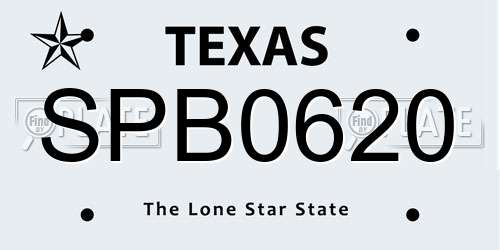 SPB0620 Texas License Plate