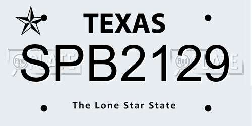 SPB2129 Texas License Plate