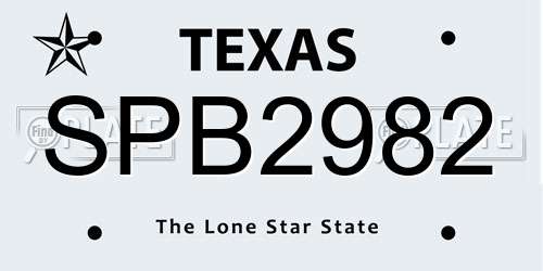 SPB2982 Texas License Plate