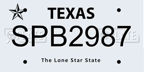 SPB2987 Texas License Plate