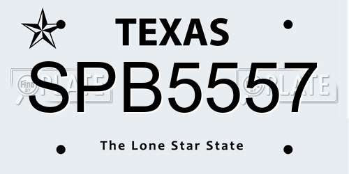 SPB5557 Texas License Plate
