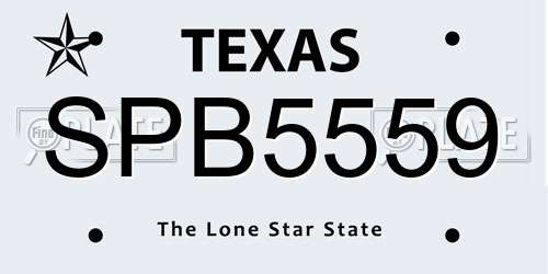 SPB5559 Texas License Plate