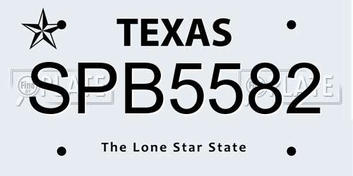 SPB5582 Texas License Plate