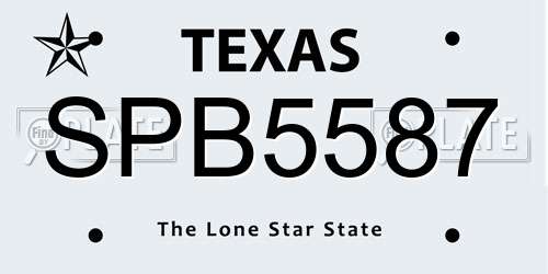 SPB5587 Texas License Plate