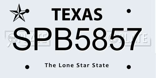 SPB5857 Texas License Plate