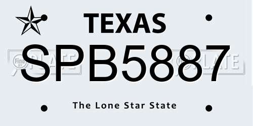 SPB5887 Texas License Plate