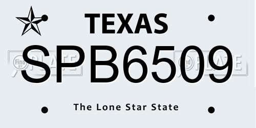 SPB6509 Texas License Plate