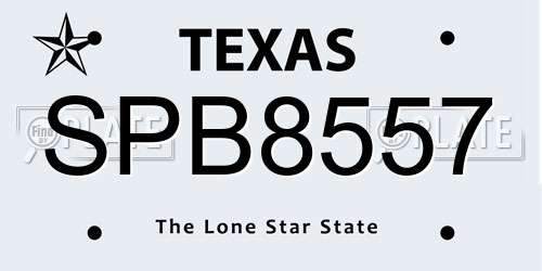 SPB8557 Texas License Plate