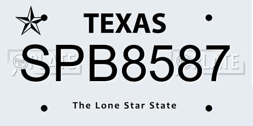SPB8587 Texas License Plate