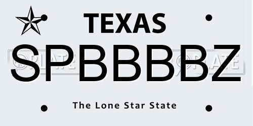 SPBBBBZ Texas License Plate