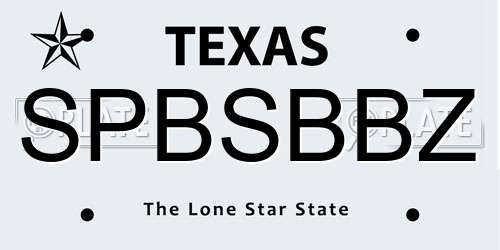 SPBSBBZ Texas License Plate