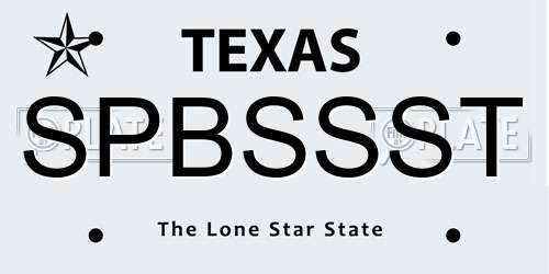 SPBSSST Texas License Plate