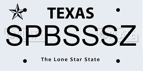 SPBSSSZ Texas License Plate