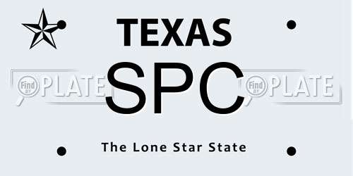 SPC Texas License Plate