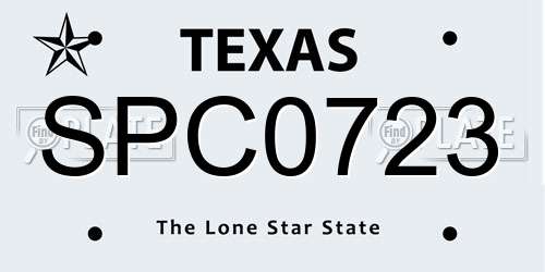 SPC0723 Texas License Plate
