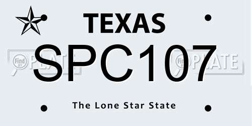 SPC107 Texas License Plate