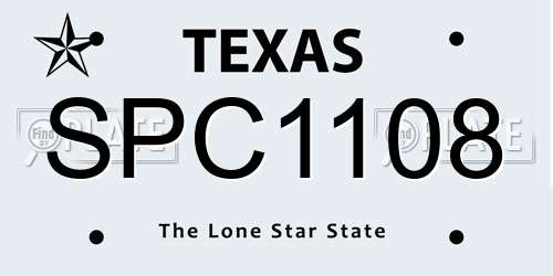 SPC1108 Texas License Plate