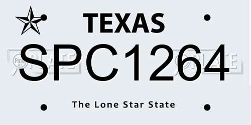 SPC1264 Texas License Plate