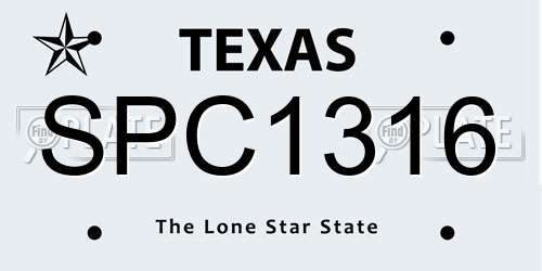 SPC1316 Texas License Plate
