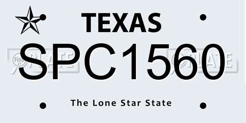 SPC1560 Texas License Plate