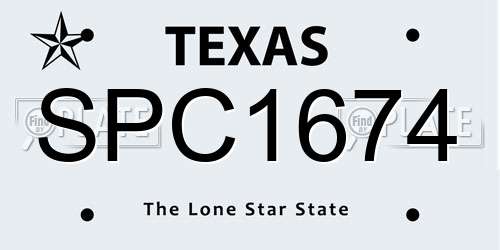 SPC1674 Texas License Plate