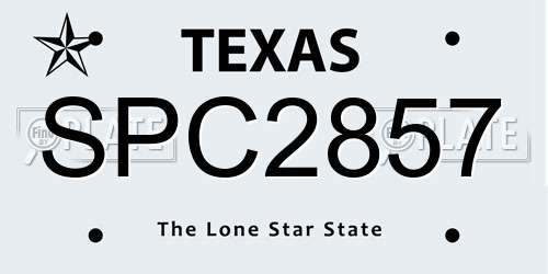 SPC2857 Texas License Plate