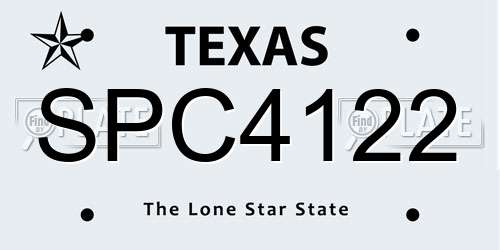 SPC4122 Texas License Plate