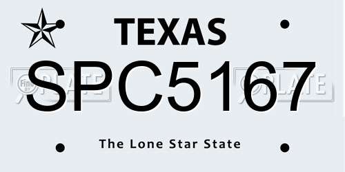 SPC5167 Texas License Plate