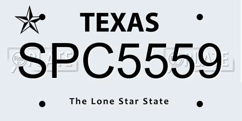 SPC5559 Texas License Plate