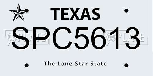 SPC5613 Texas License Plate