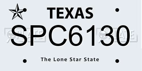 SPC6130 Texas License Plate