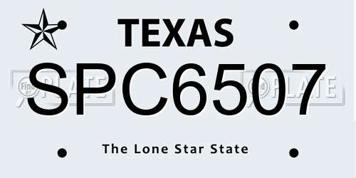 SPC6507 Texas License Plate