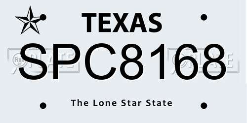 SPC8168 Texas License Plate