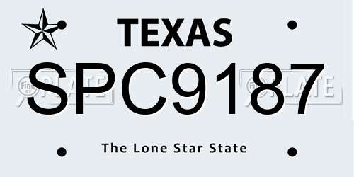 SPC9187 Texas License Plate