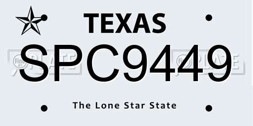 SPC9449 Texas License Plate