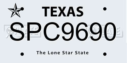 SPC9690 Texas License Plate