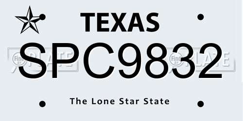 SPC9832 Texas License Plate