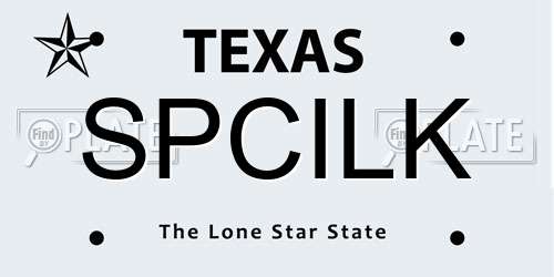 SPCILK Texas License Plate