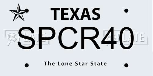 SPCR40 Texas License Plate