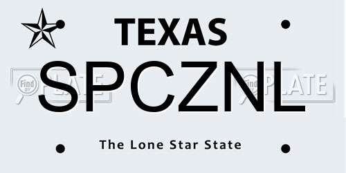 SPCZNL Texas License Plate