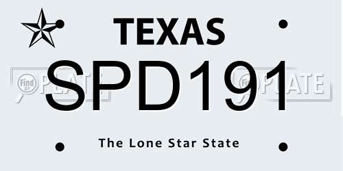 SPD191 Texas License Plate