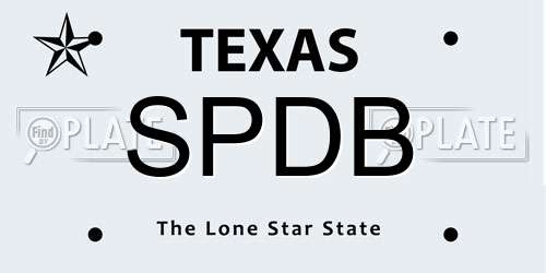 SPDB Texas License Plate