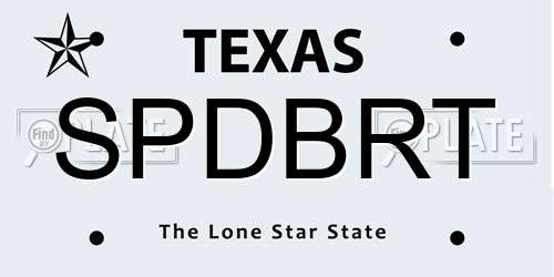 SPDBRT Texas License Plate