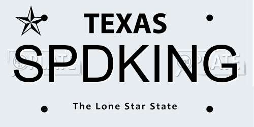 SPDKING Texas License Plate