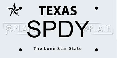 SPDY Texas License Plate