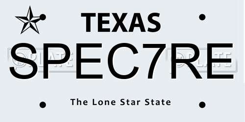 SPEC7RE Texas License Plate